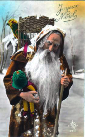 Christmas Photo Stereocard Santa