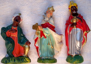 Antique Nativity Figurines Set
