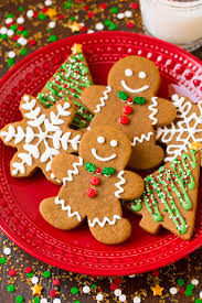 Two Gingerbread Man Cookies on a Red Plate