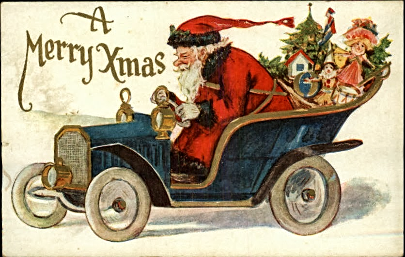 Santa Transportation in Postcards VIDEO - The Golden Glow of Christmas ...