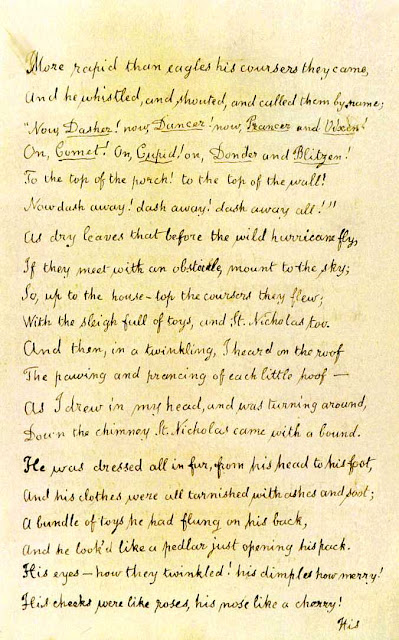 A Visit from St. Nicholas, hand-written and signed by Clement C. Moore, page 2