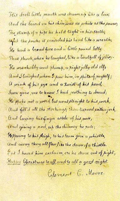 A Visit from St. Nicholas, hand-written and signed by Clement C. Moore, page 3