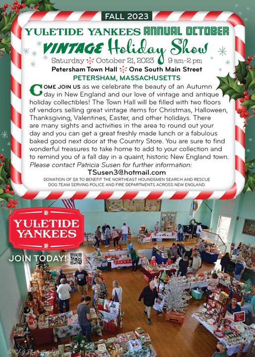 Yuletide Yankees Petersham Vintage Holiday Show ad October 2023